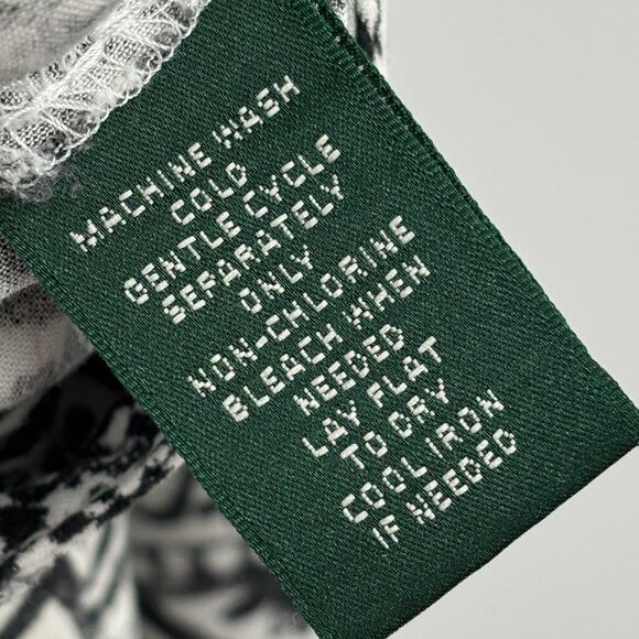 Lauren Ralph Lauren White Floral Black Patterned Tie Ankle Pants - Picture 9 of 9